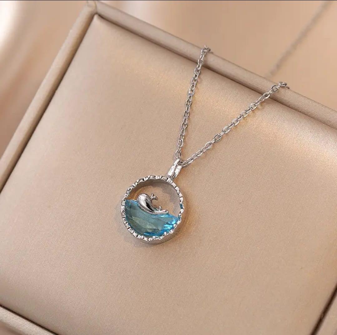 "Ocean's Grace" 925 Sterling Silver Whale Pendant Necklace