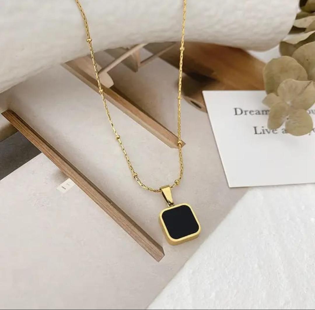 ✨ Premium Anti-Tarnish Black Pendant Chain