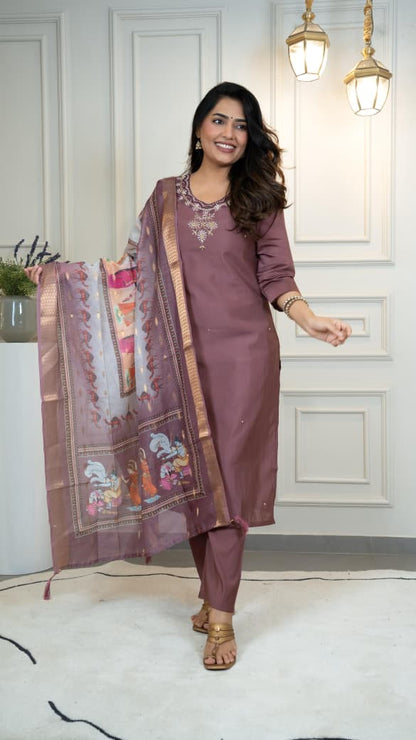 New Designers Kurti Pent Dupatta Set