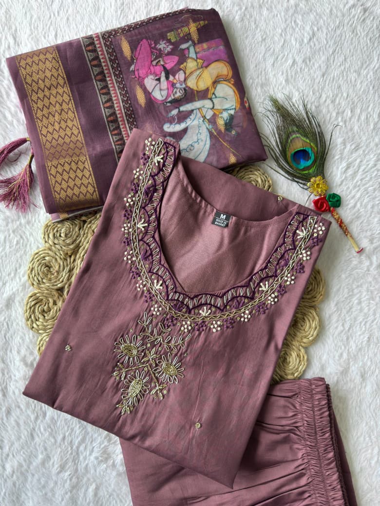 New Designers Kurti Pent Dupatta Set