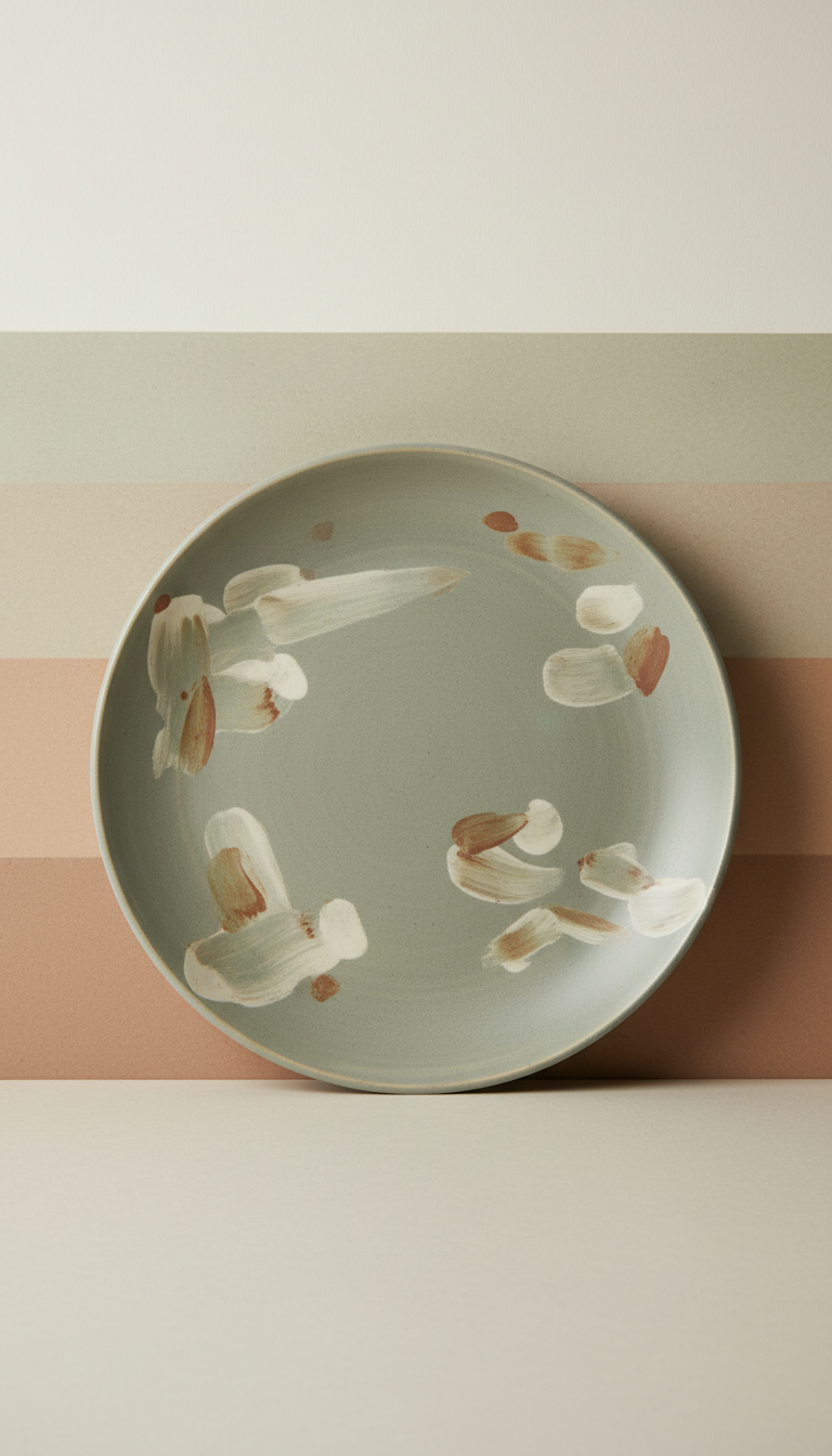 Hand-Painted Ceramic Serving Bowl