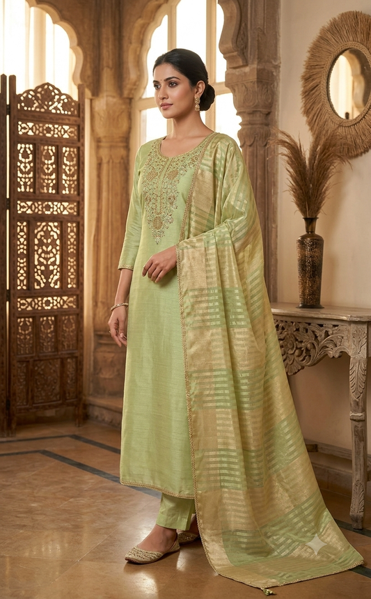 Premium Tissue Unstitched 3-Piece Suit