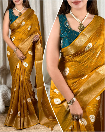 Premium Moss Jacquard Saree