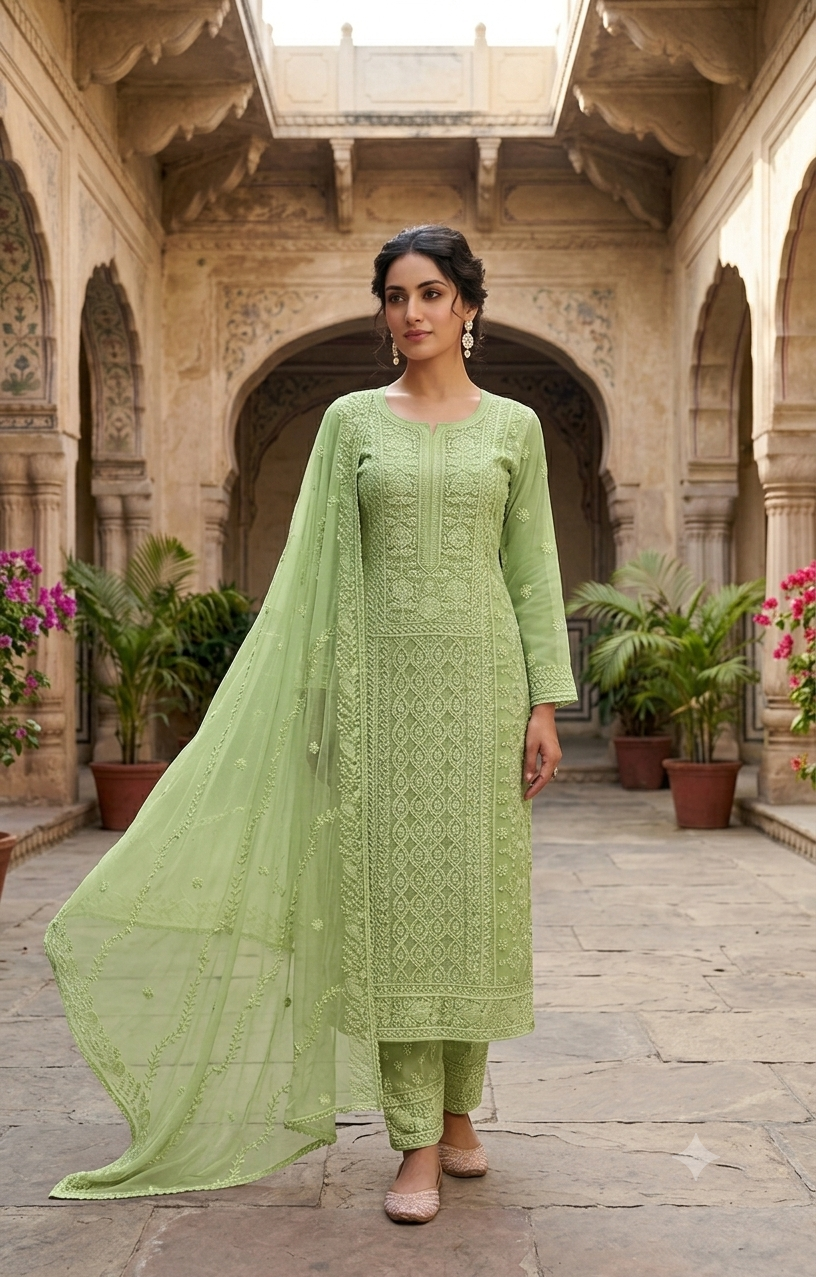 Exquisite Georgette Unstitched 3-Piece Suit