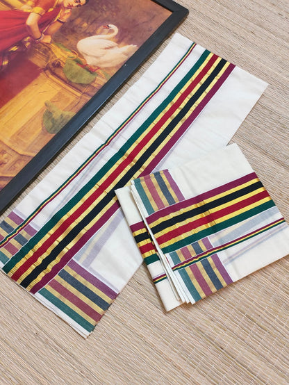 Premium Cotton Handloom Zari Set Mundu