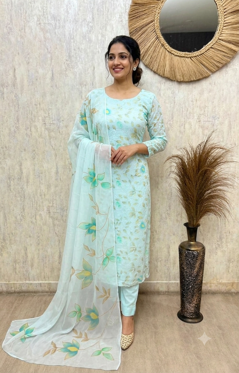 Premium Georgette Unstitched 3-Piece Suit Set