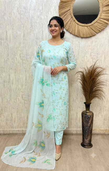 Premium Georgette Unstitched 3-Piece Suit Set