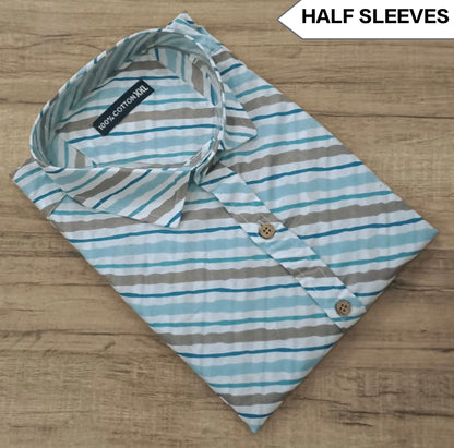 Premium Men's 100% Cotton Half Sleeve Shirt