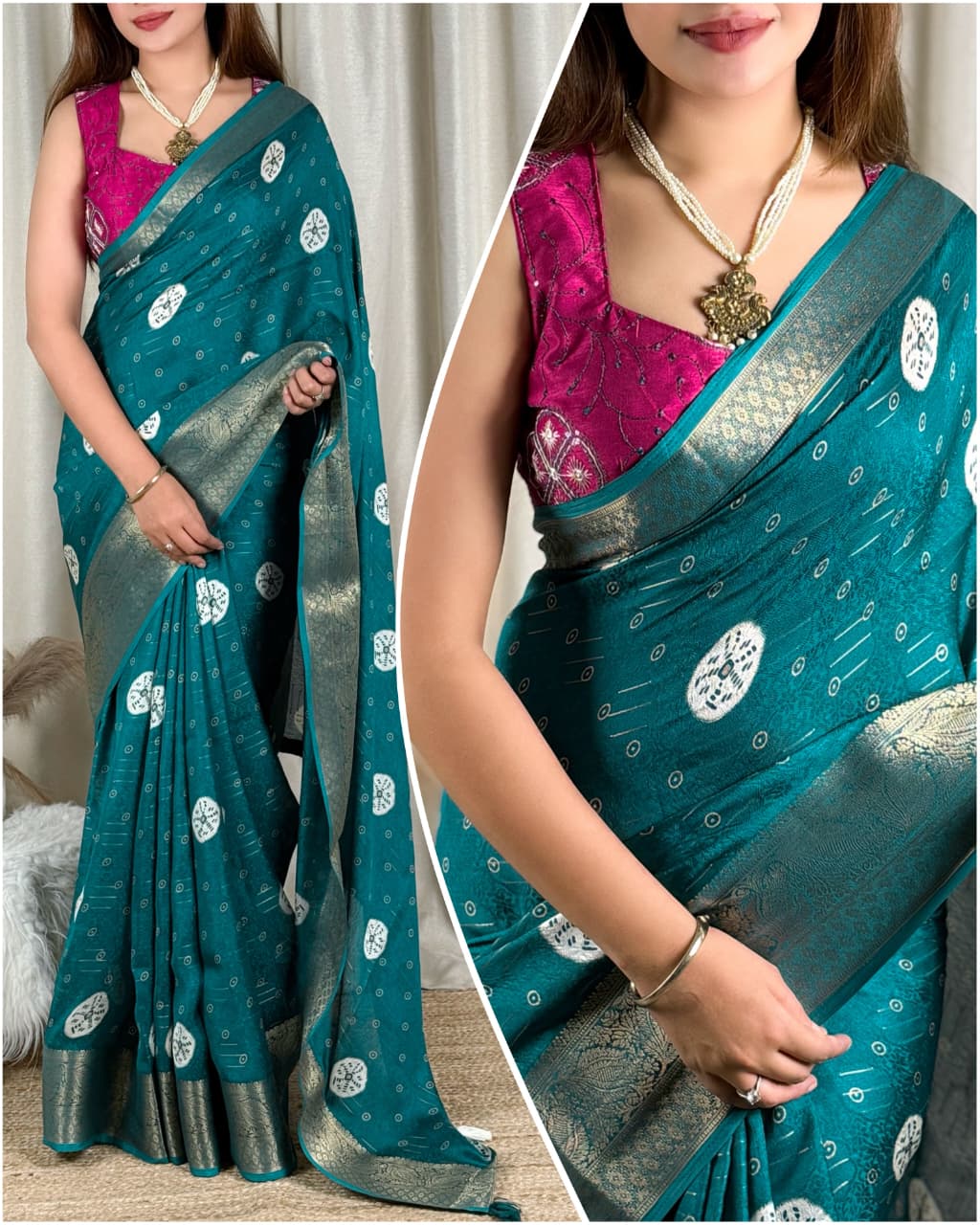 Premium Moss Jacquard Saree