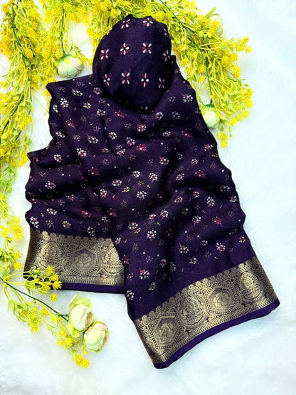 Ajrakh Heavy Marshmallow Soft Georgette Saree