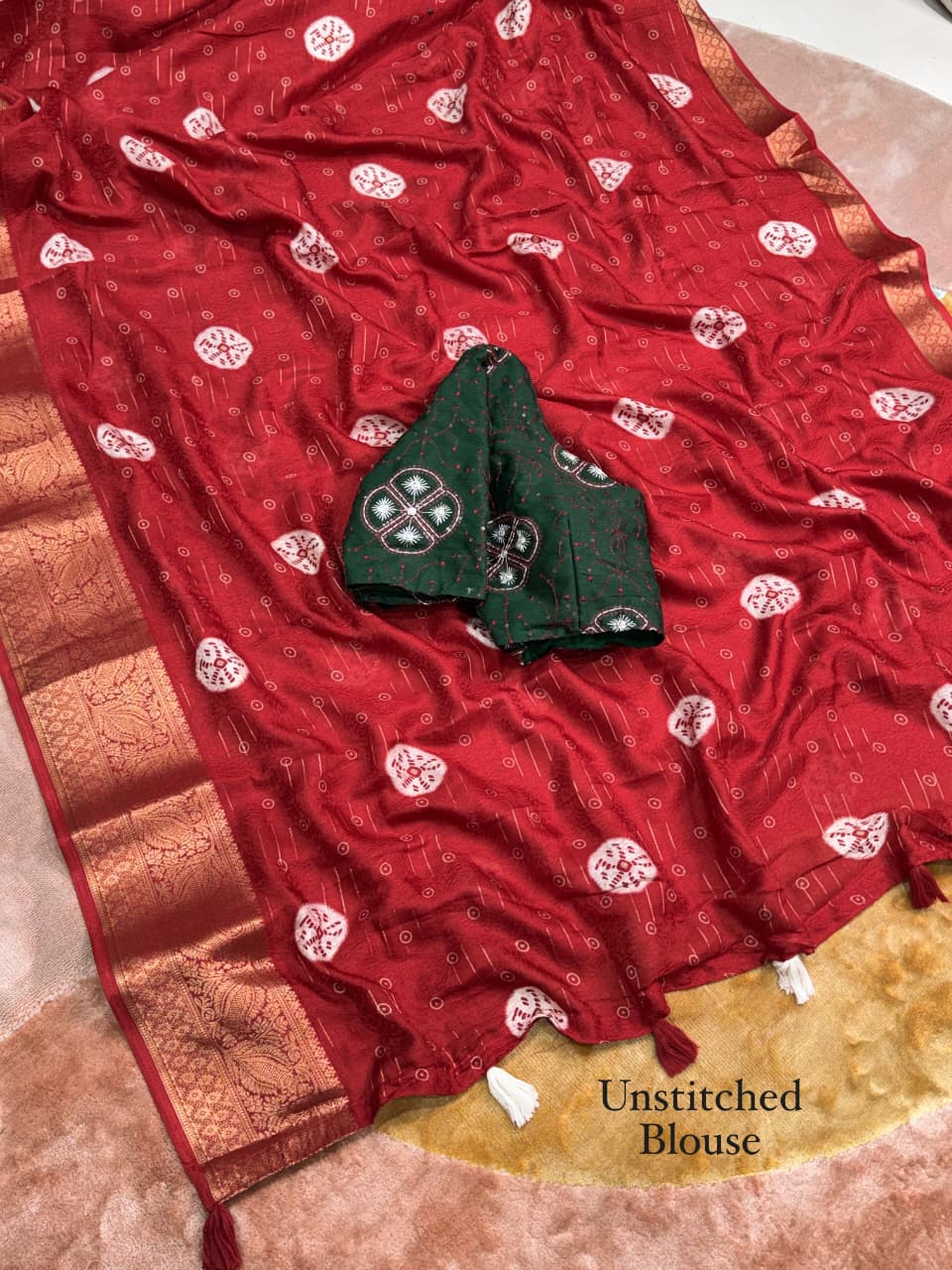 Premium Moss Jacquard Saree