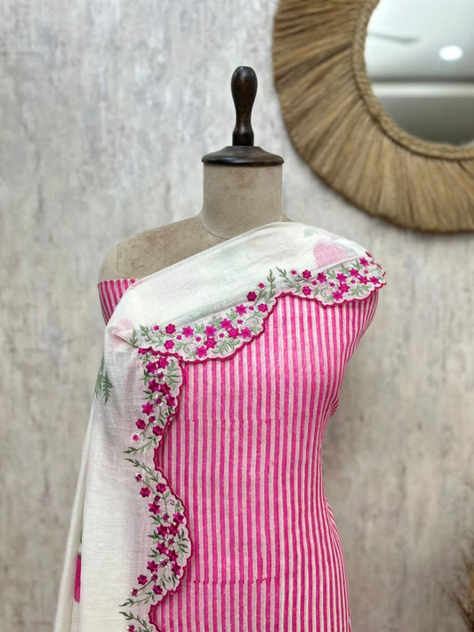 Elegant Mul Cotton Unstitched Suit Set