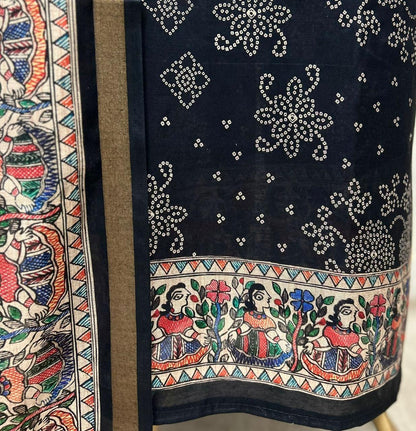Premium Maheshwari Cotton Unstitched 3-Piece Suit Set
