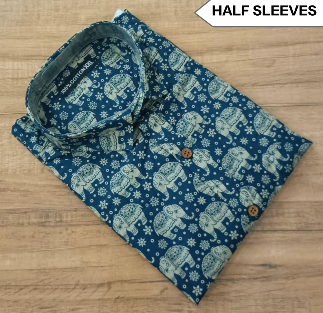 Premium Men's 100% Cotton Half Sleeve Shirt