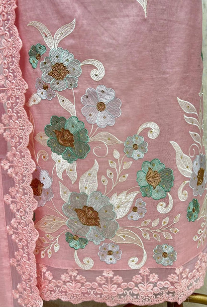 Premium Mul Chanderi Unstitched Suit Set