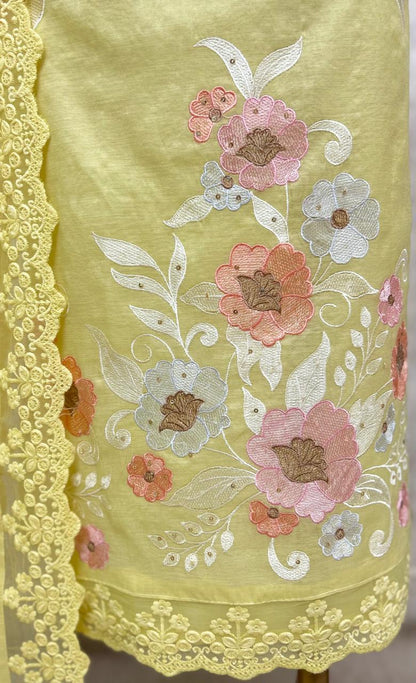 Premium Mul Chanderi Unstitched Suit Set