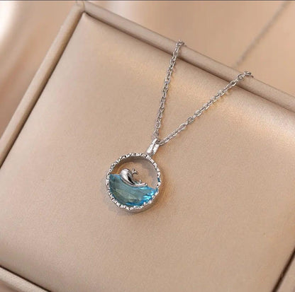 "Ocean's Grace" 925 Sterling Silver Whale Pendant Necklace
