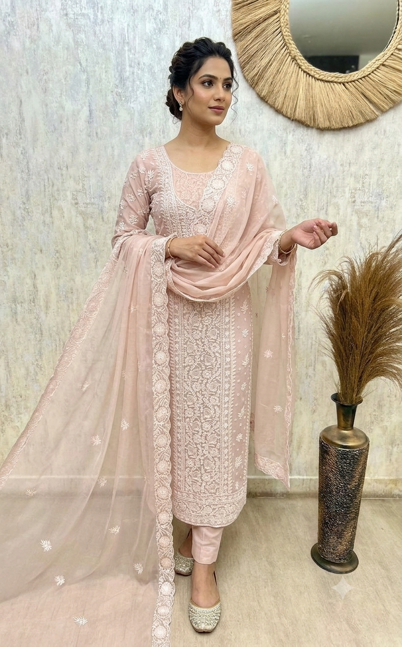 Elegant Georgette Unstitched Suit Set