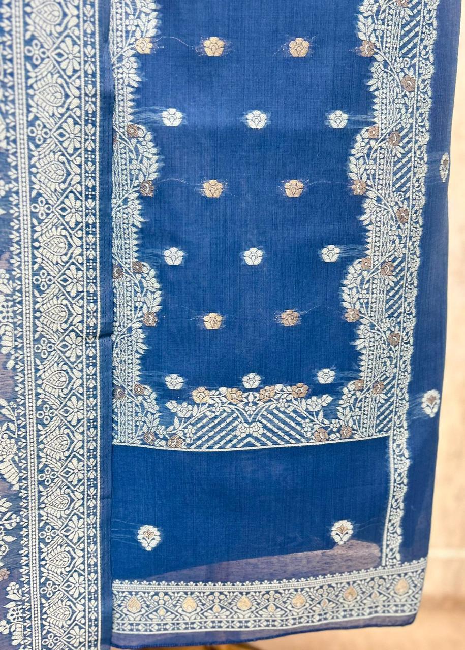 Premium Jamdani Linen Unstitched 3-Piece Suit Set