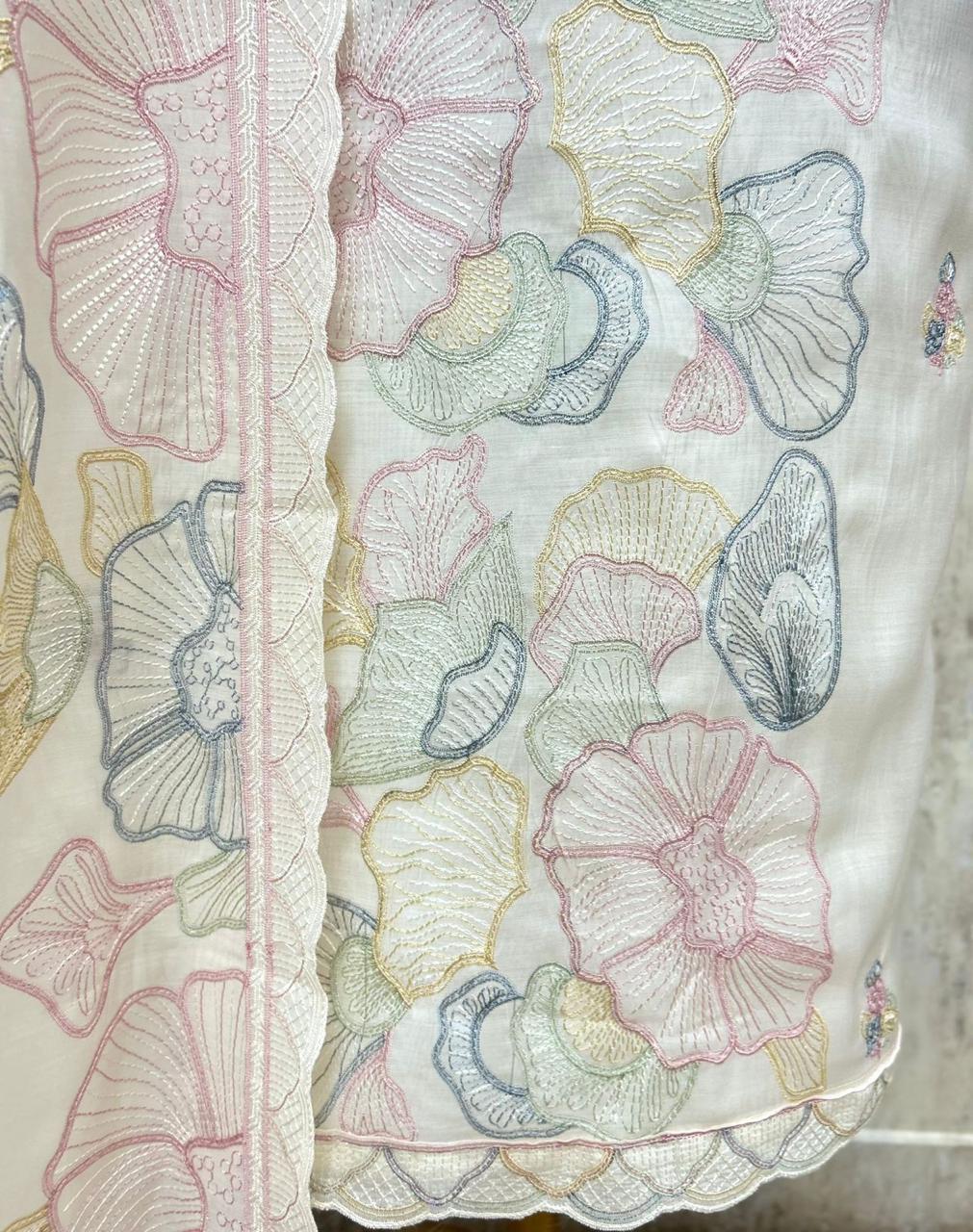 Premium Mul Chanderi Unstitched Suit Set