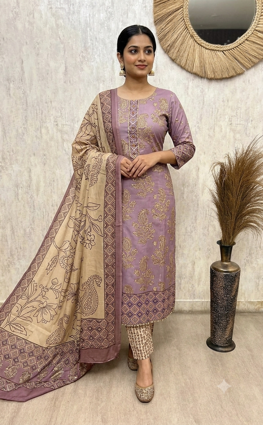 Luxury Giraffe Tissue Unstitched 3-Piece Suit Set