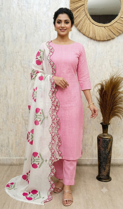 Elegant Mul Cotton Unstitched Suit Set