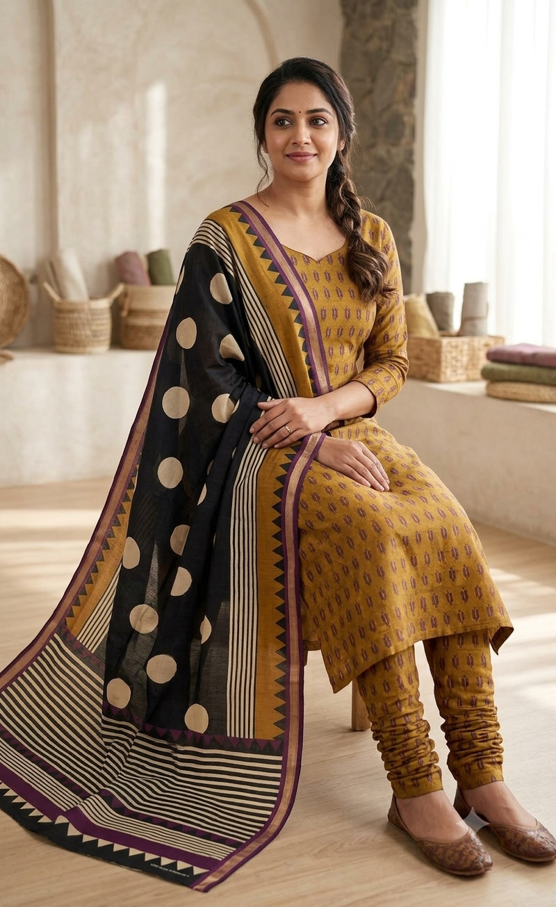 Premium Maheshwari Cotton Suit Set