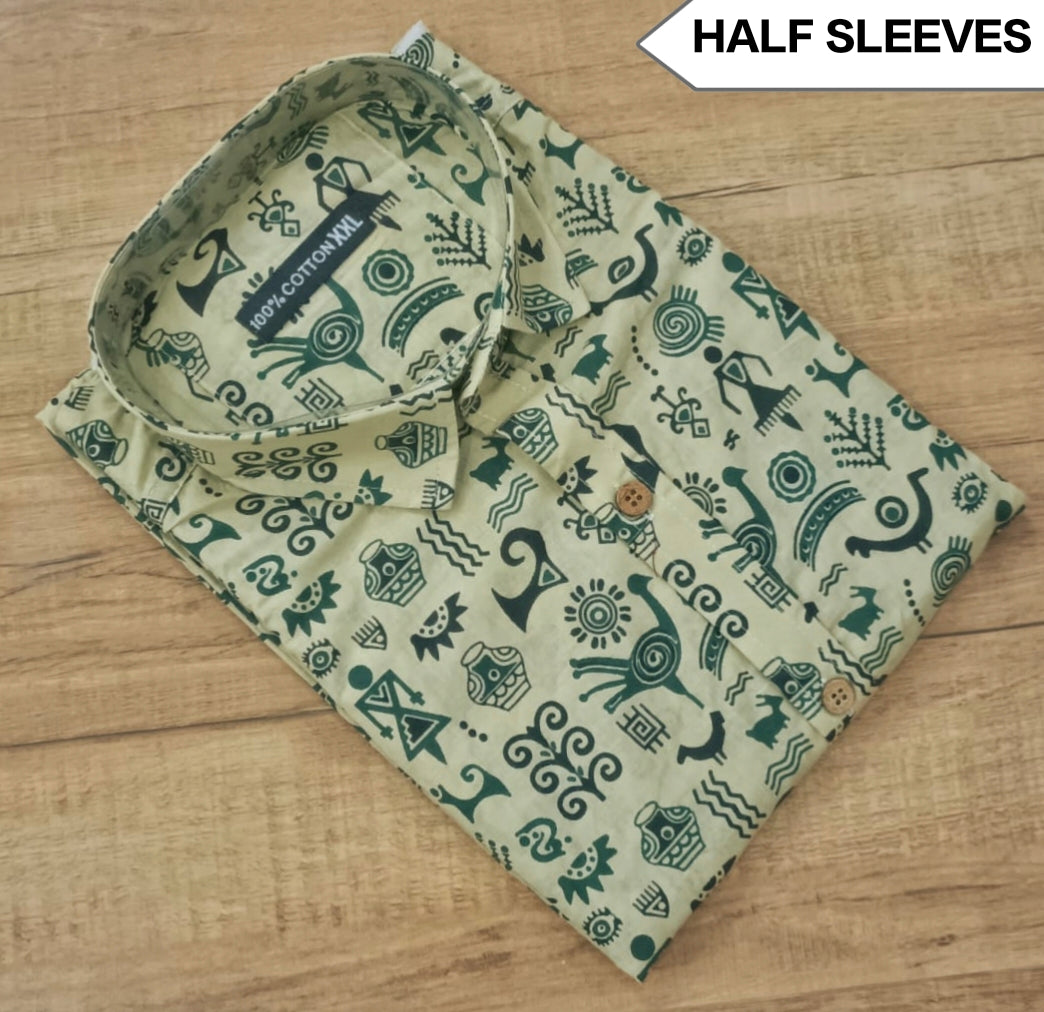 Premium Men's 100% Cotton Half Sleeve Shirt