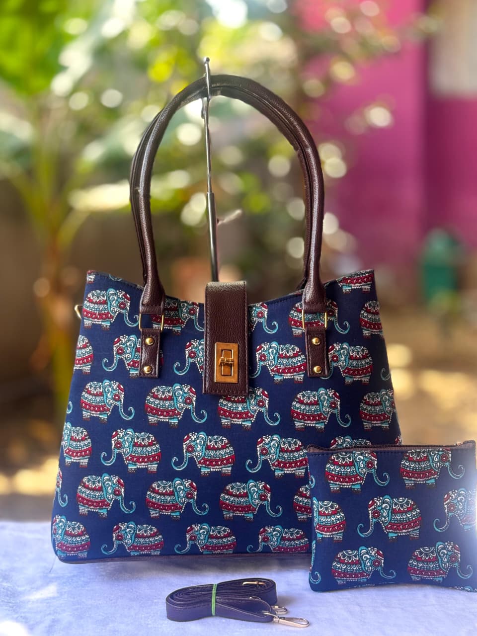 Python Tote Cum Sling Bag – Hand Block Printed