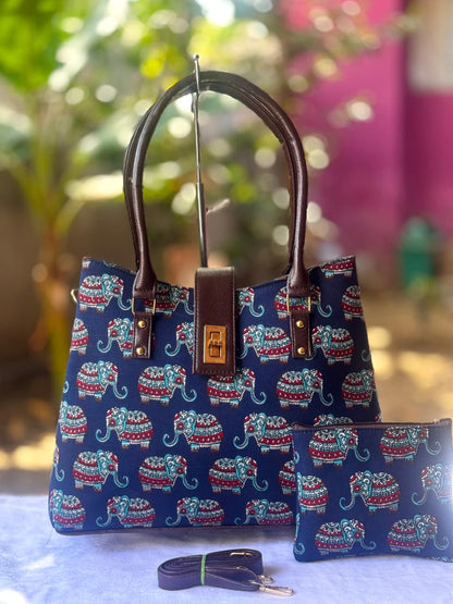 Python Tote Cum Sling Bag – Hand Block Printed