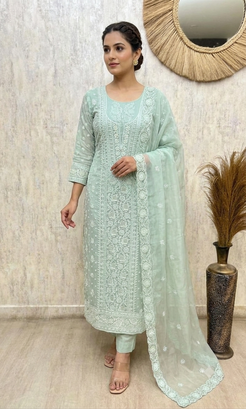 Elegant Georgette Unstitched Suit Set