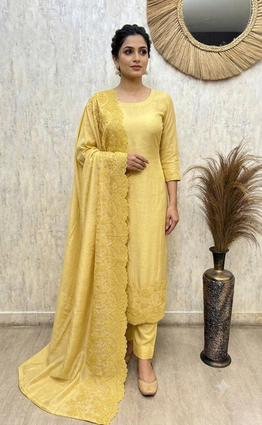 Premium Organza Unstitched Suit Set