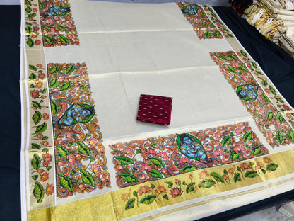 Premium Tissue Mural Print Saree