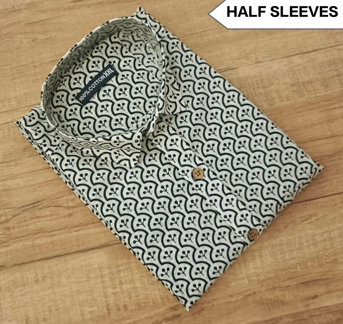 Premium Men's 100% Cotton Half Sleeve Shirt