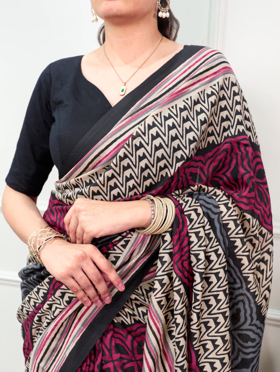 Printed Poly Mal Cotton Saree