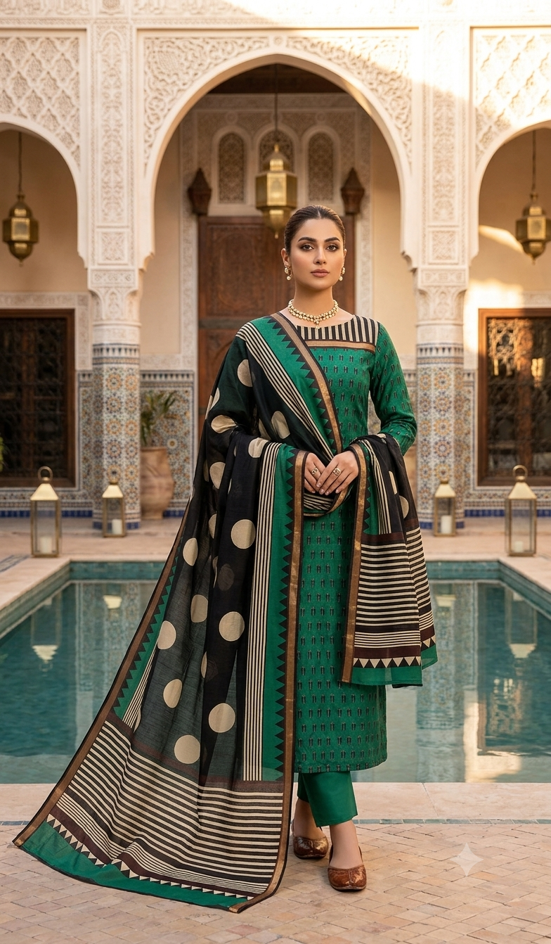 Premium Maheshwari Cotton Suit Set