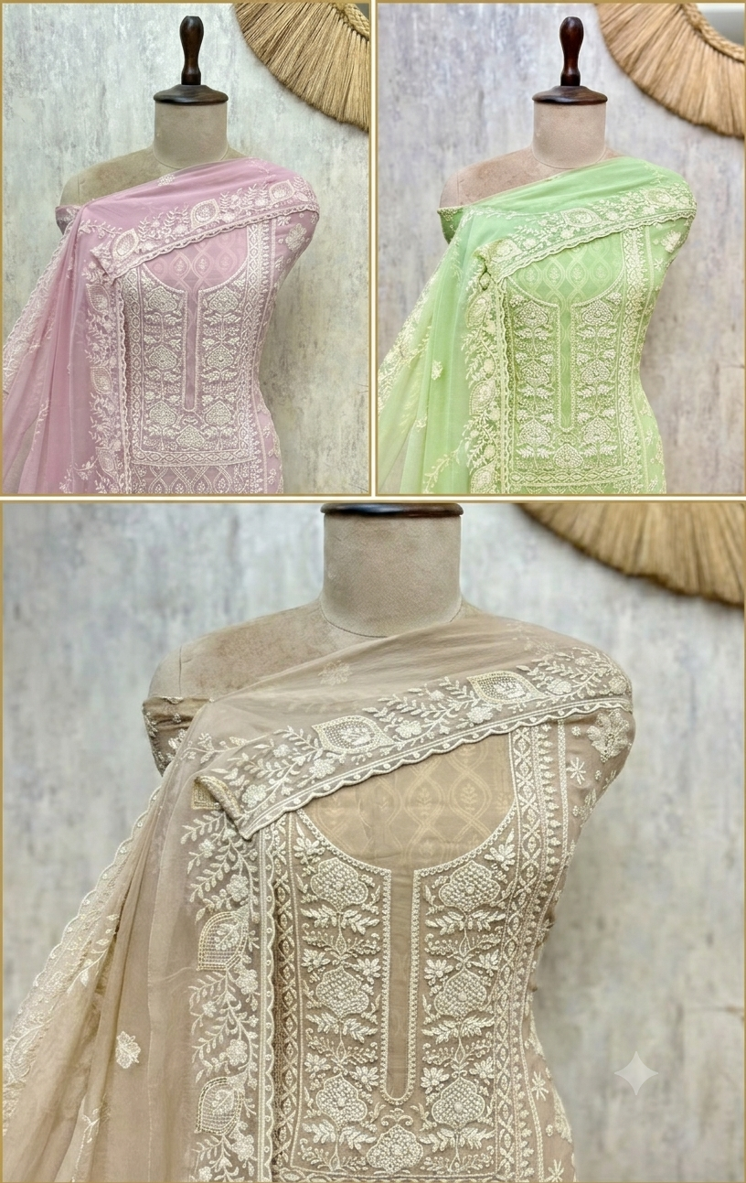 Exquisite Georgette Unstitched 3-Piece Suit