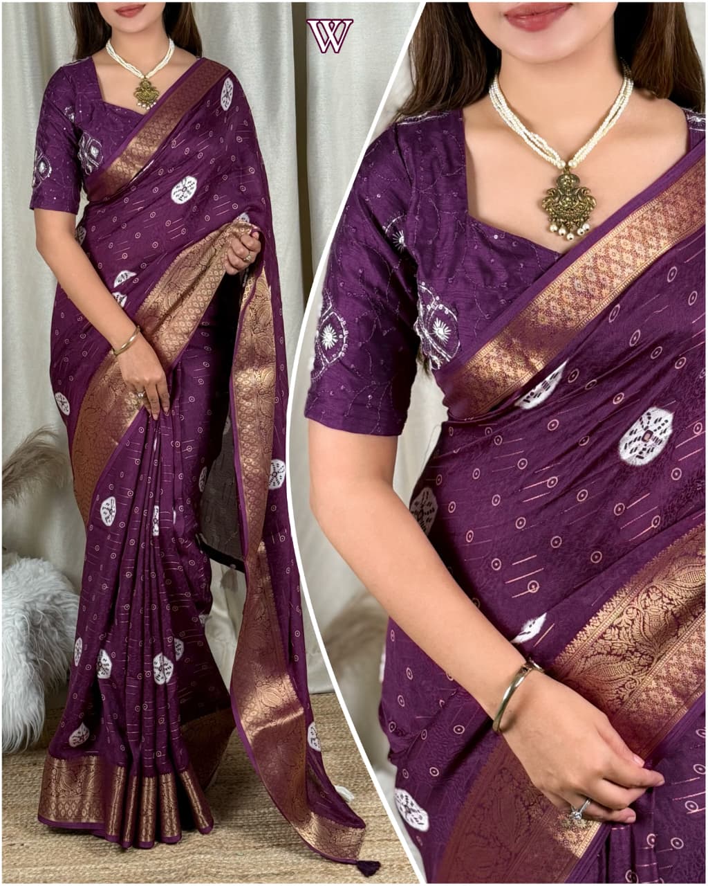 Premium Moss Jacquard Saree