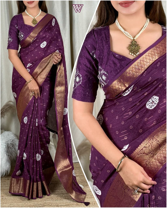 Premium Moss Jacquard Saree