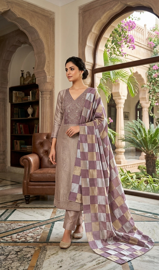 Brocade silk & Comfortable Shantoon fabric