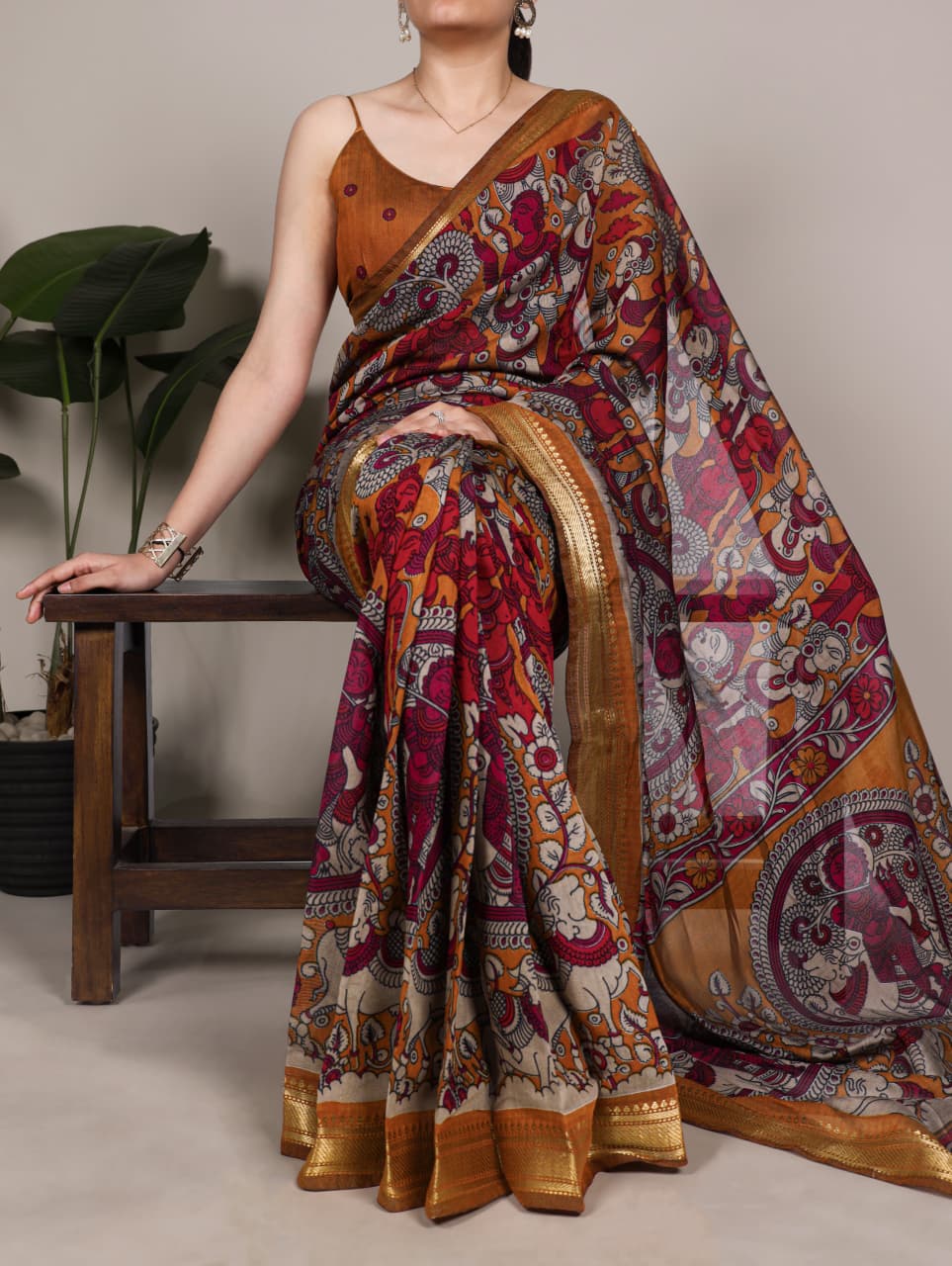 Luxury Chanderi Kalamkari Saree