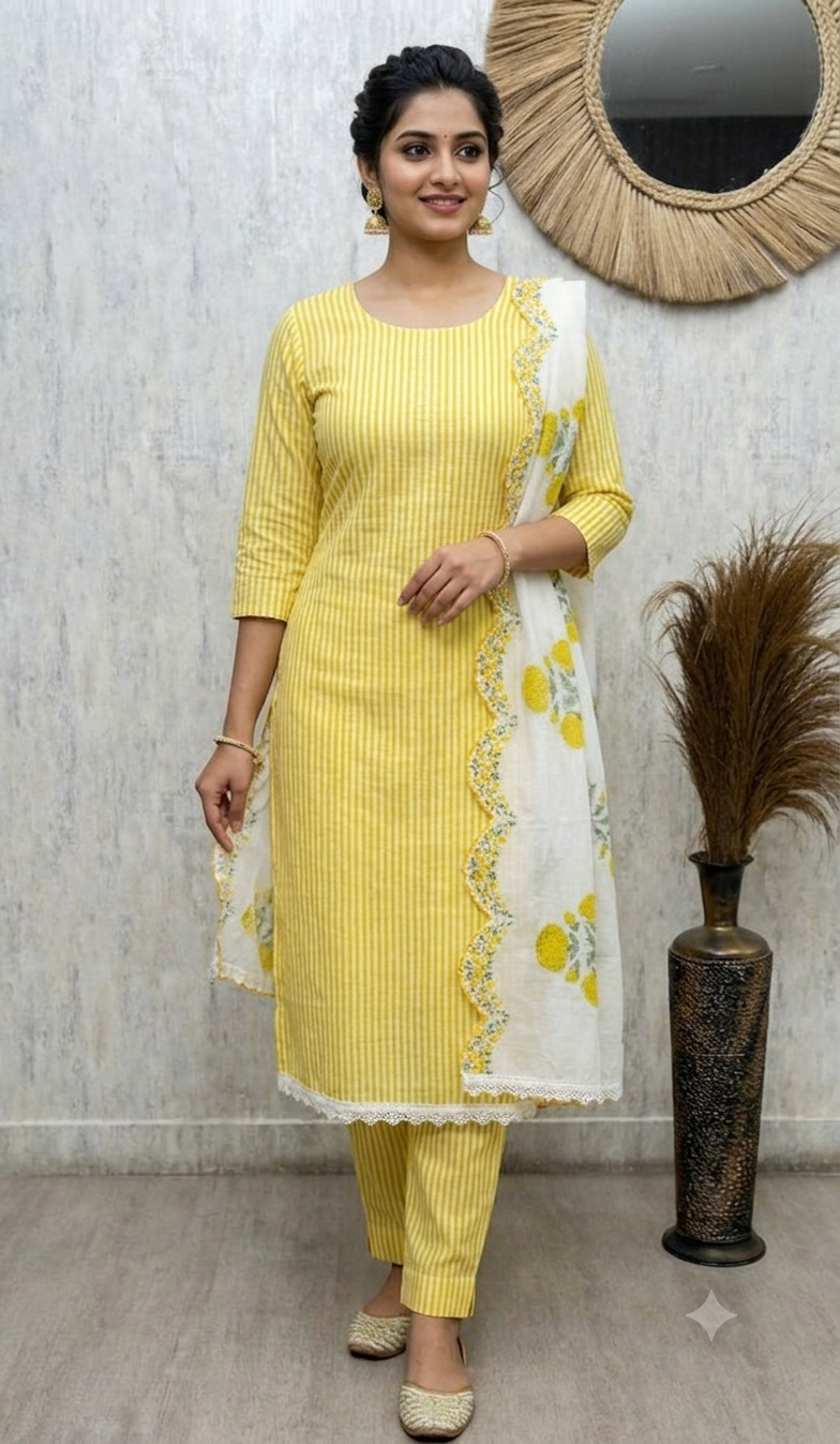 Elegant Mul Cotton Unstitched Suit Set