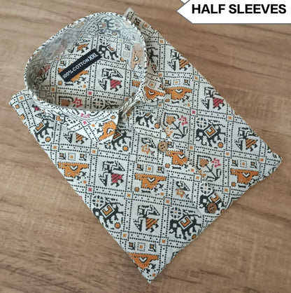 Premium Men's 100% Cotton Half Sleeve Shirt