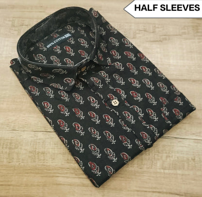 Premium Men's 100% Cotton Half Sleeve Shirt