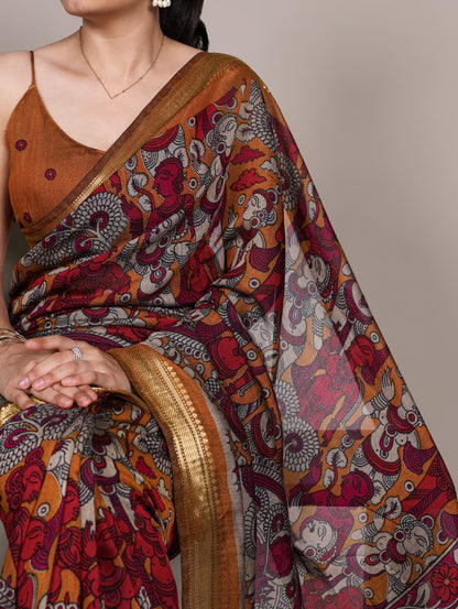 Luxury Chanderi Kalamkari Saree
