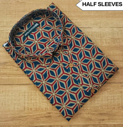 Premium Men's 100% Cotton Half Sleeve Shirt