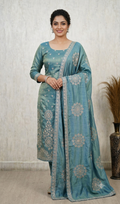 Elegant Tissue Unstitched 3-Piece Suit Set