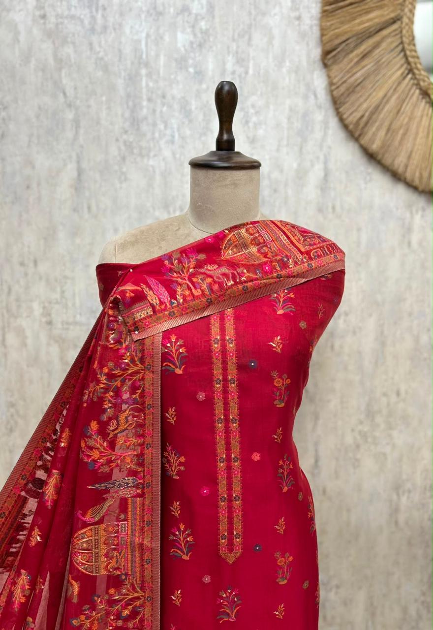 Premium Silk 3-Piece Unstitched Suit