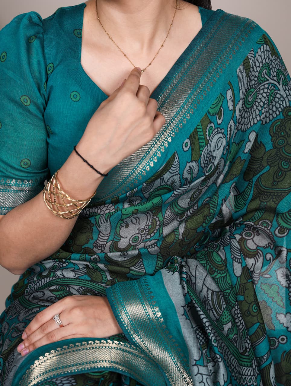 Luxury Chanderi Kalamkari Saree