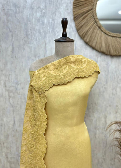 Premium Organza Unstitched Suit Set